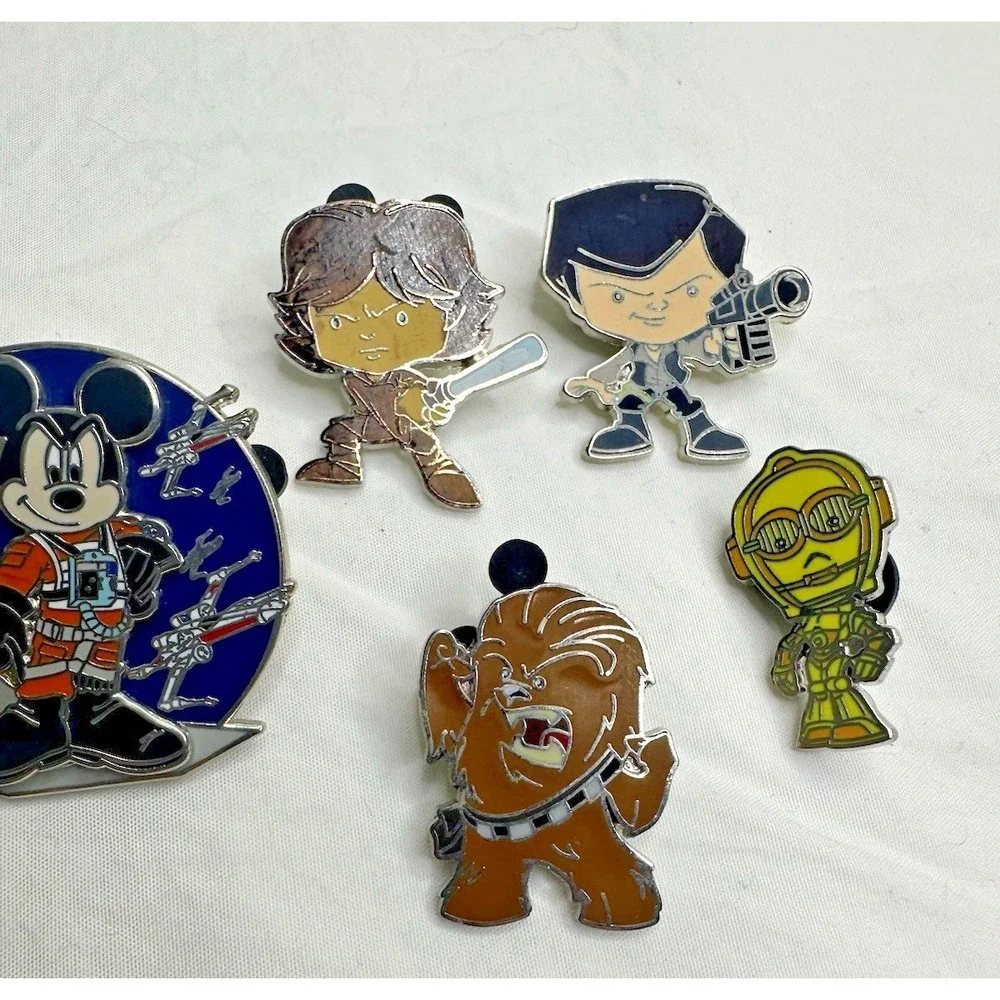 Disney Trading Pins Mickey Star Wars x wing pilot Cuties Set of 5